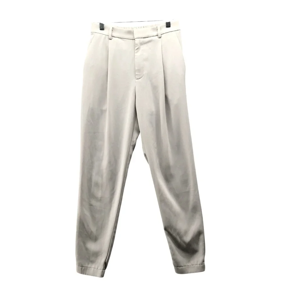 Uniqlo Draped Jogger Dress Pants Womens‎ XS Light Gray Pleated High Rise